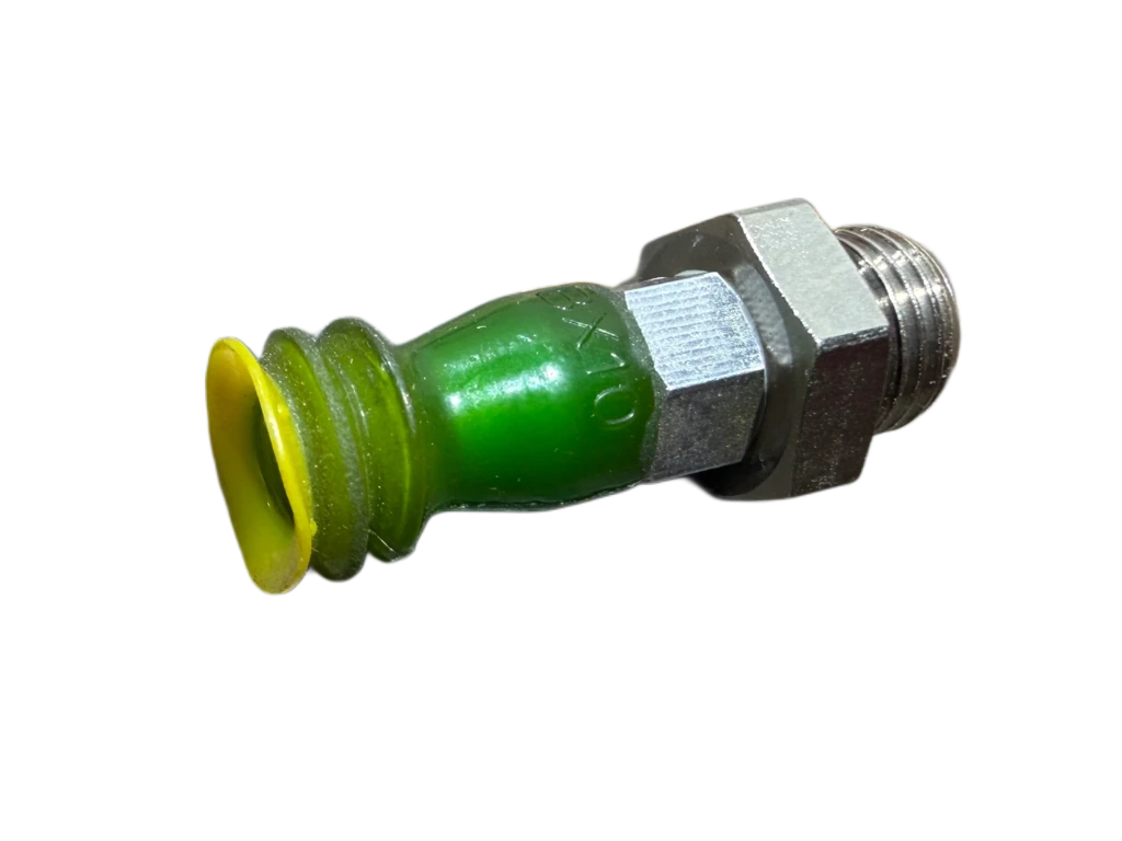 [Green-Yellow Dual Durometer Polyurethane 10mm Double Bellow Suction Cup G1/8 Thread] SC2-10-D2-18
