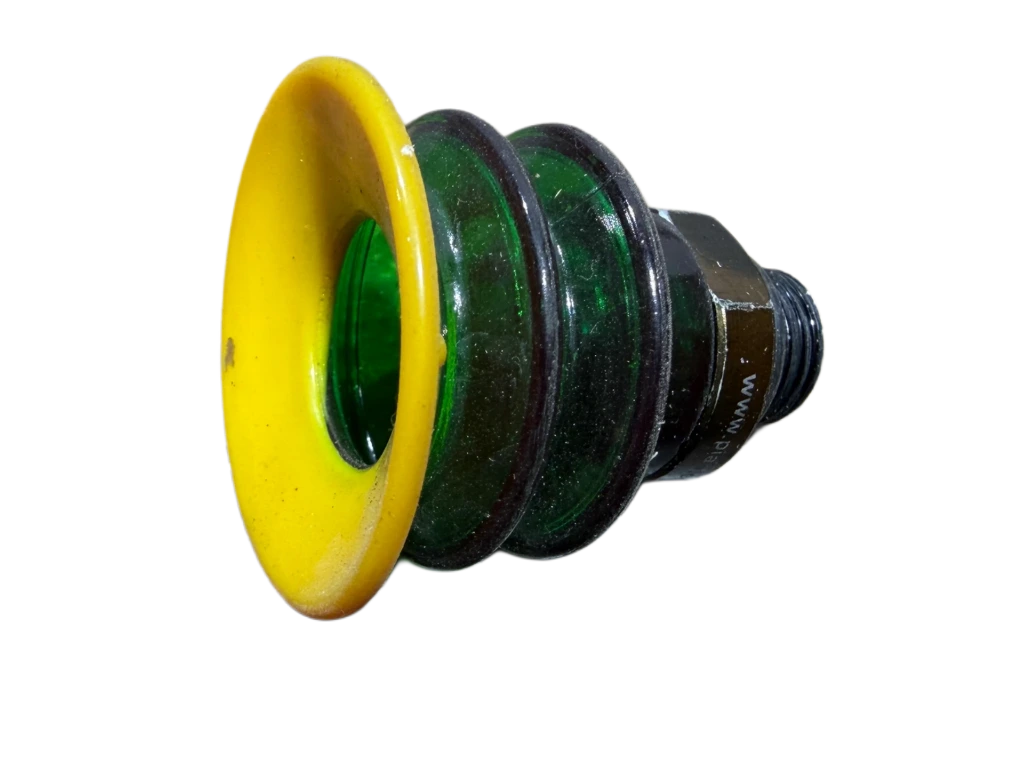 [Green-Yellow Dual Durometer Polyurethane 35mm Double Bellow Suction Cup G1/4 Thread] SC2-35-D2-14