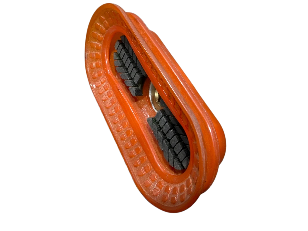 [Orange Polyurethane 40x80mm Oval Suction Cup G3/8 Thread] SOB-40-80-P6-38